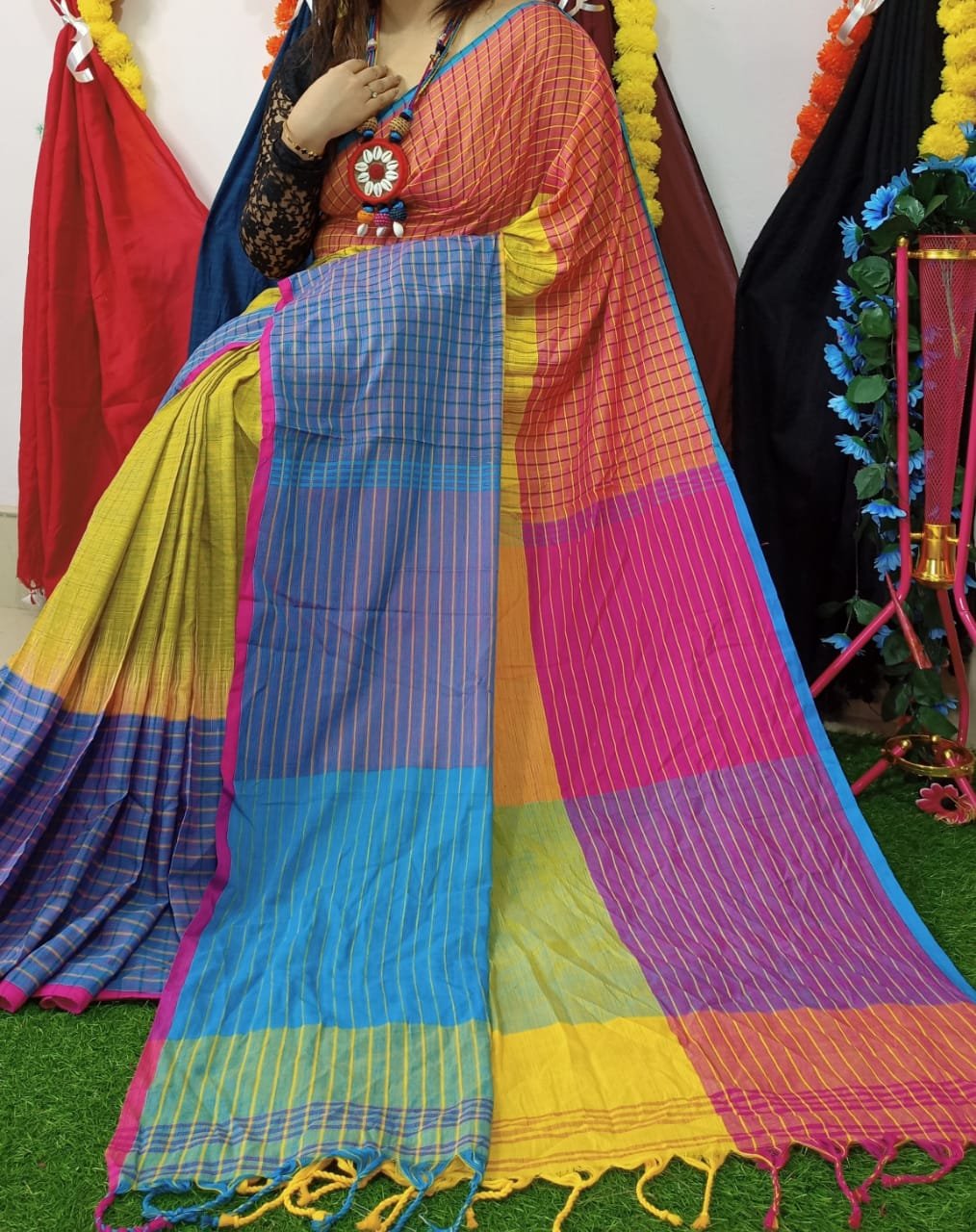 multi-colored Itkot handloom saree 